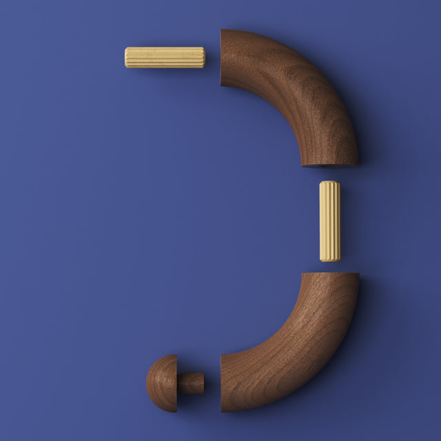 Designer Rail - 43mm diam - 180 deg Bend (Spotted Gum)