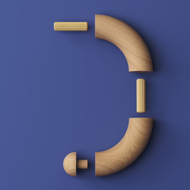 Designer Rail - 43mm diam - 180 deg Bend (Vic Ash)