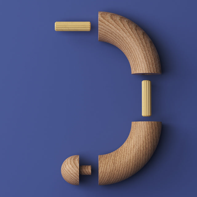 180 deg Return for Ezirail 50mm Full Round (American Oak)