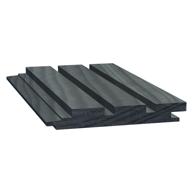 125mm "Ribbed" Wall Cladding in Grey Accoya