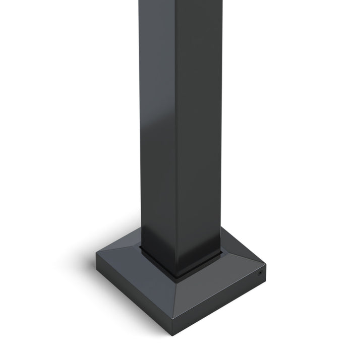 Plain Post for Angled Balustrade - Black