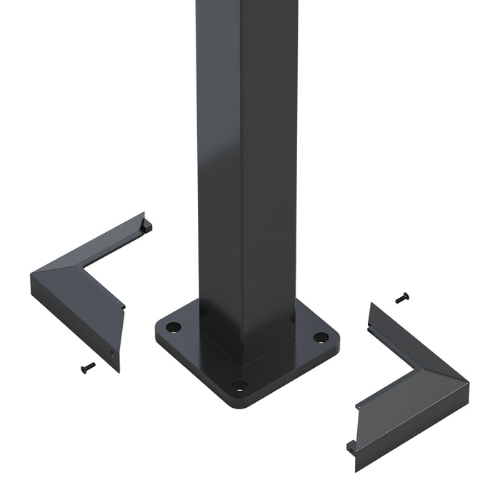 Plain Post for Angled Balustrade - Black