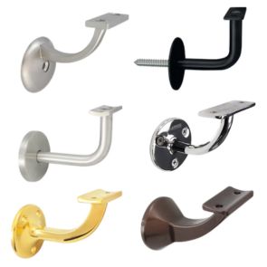 Handrail brackets in stainless steel, black & upright varieties 