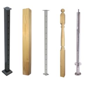 stair, newel and balustrade posts in timber and stainless steel