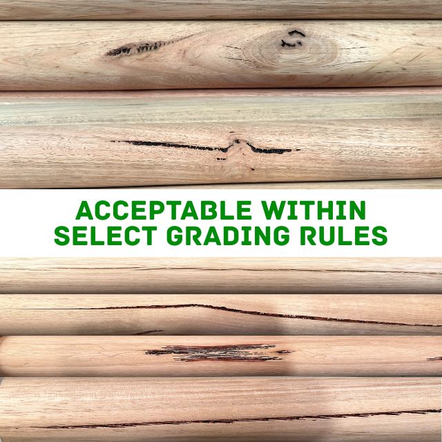 40mm diameter Half Dowel (Victorian Ash) - Set Lengths