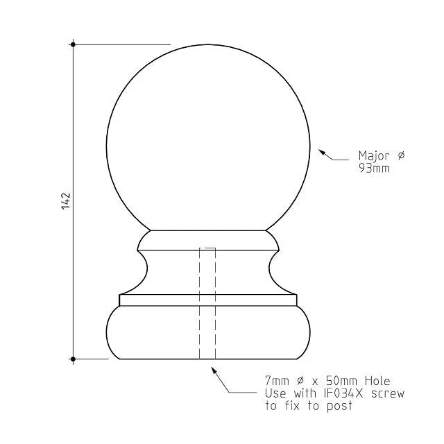 Ball Fence Post Capitals 93 diameter