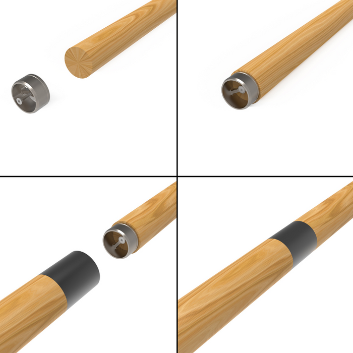 Designer Rail - 43mm diam - Straight Joiner (Black)