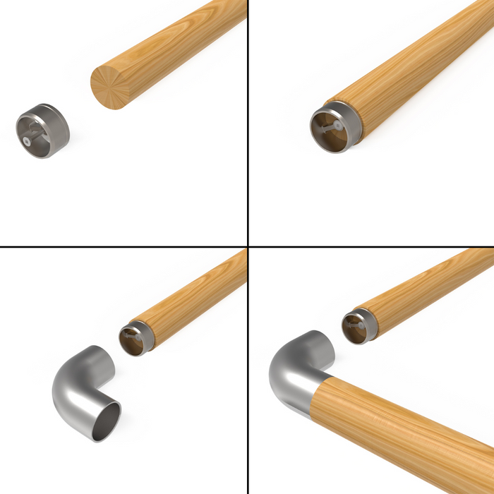 Designer Rail - 43mm diam - 90 deg Bend (Satin)