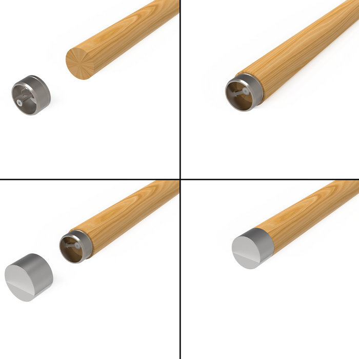 Designer Rail - 43mm diam - Flat End Cap (Satin)