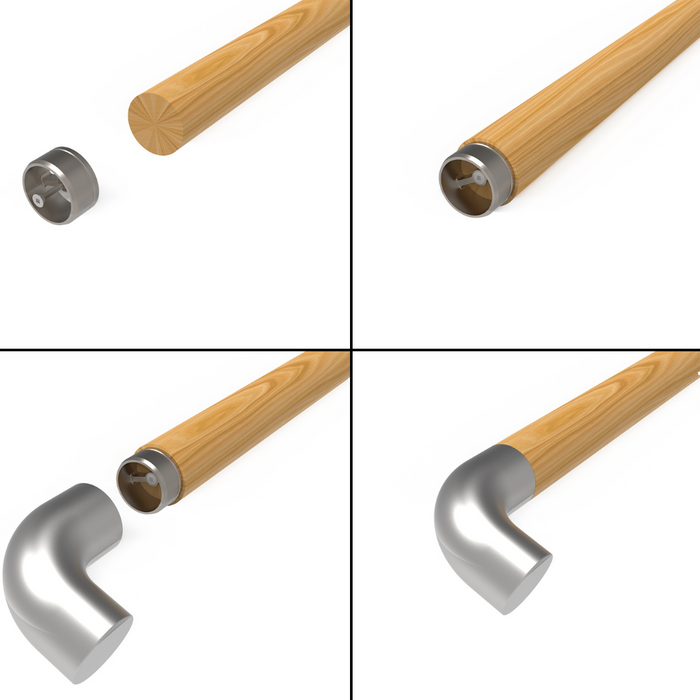 Designer Rail - 43mm diam - Terminating Bend (Satin)