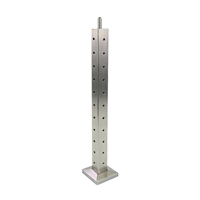 Square Corner Post for Horizontal Balustrade - Satin