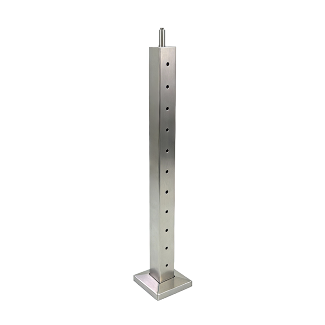 Square Intermediate Post for Horizontal Balustrade - Satin