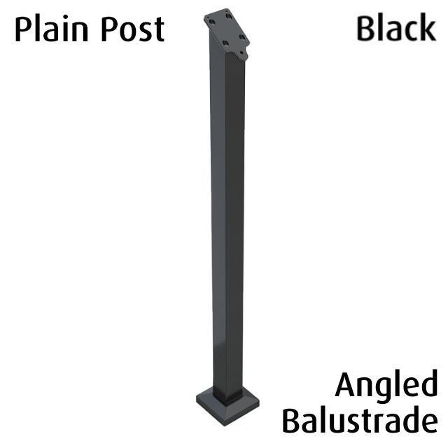 Plain Post for Angled Balustrade - Black