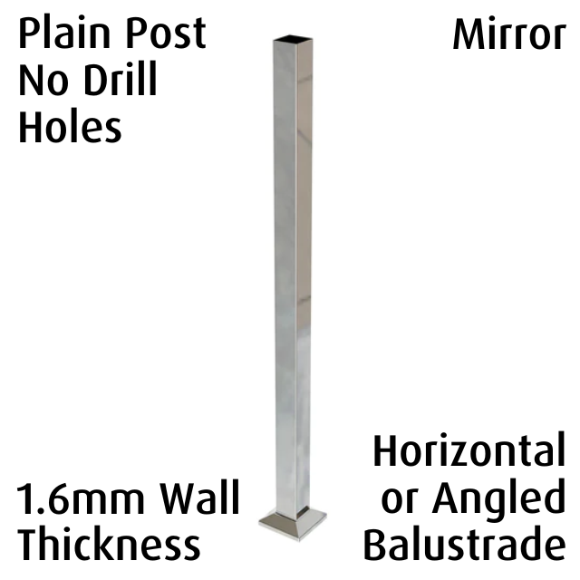 Square Plain Post (Open Top) - Mirror