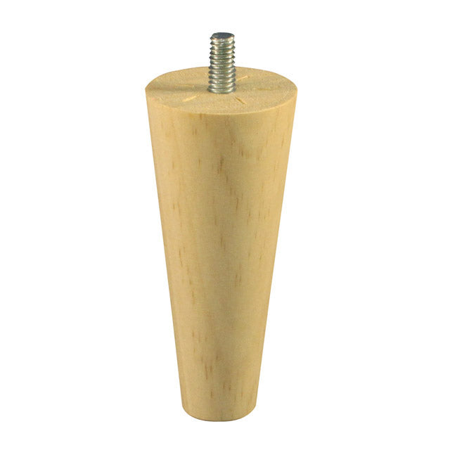 100mm high tapered furniture leg in pine with an insert screw. Mid-century modern style