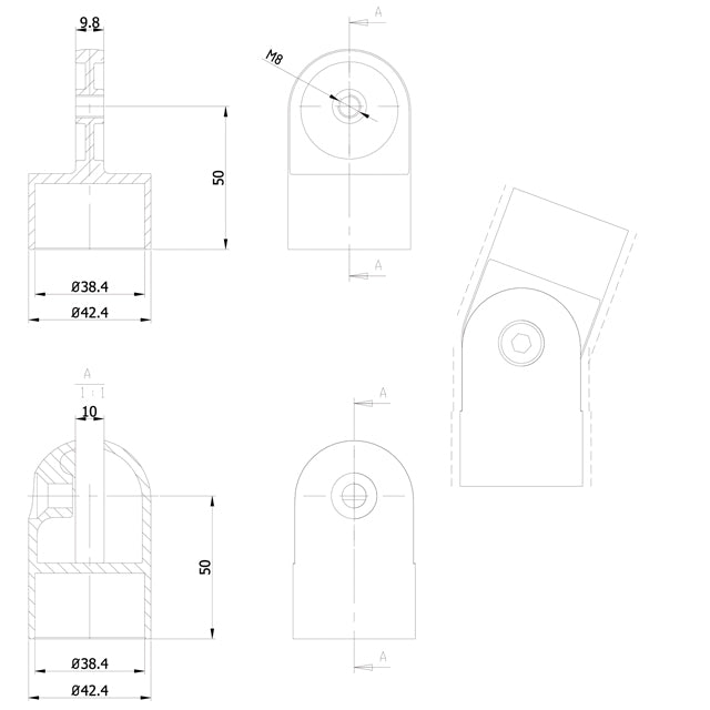 Designer Rail - 43mm diam - Adjustable Bend (Satin)
