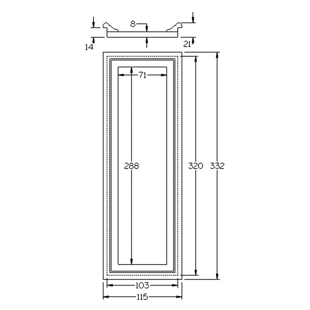 Medium Flat Drop-In Panel for 155sq Stair Post
