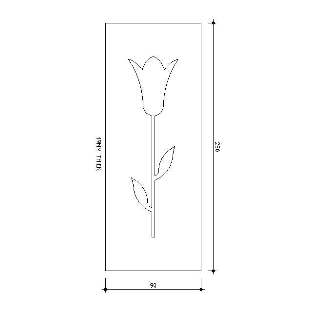 Tulip Fretwork Panels 230x90x19