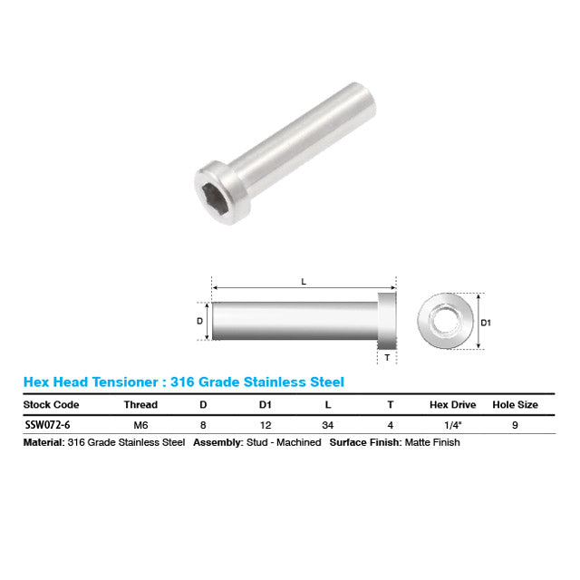 Hex Head Tensioner M6