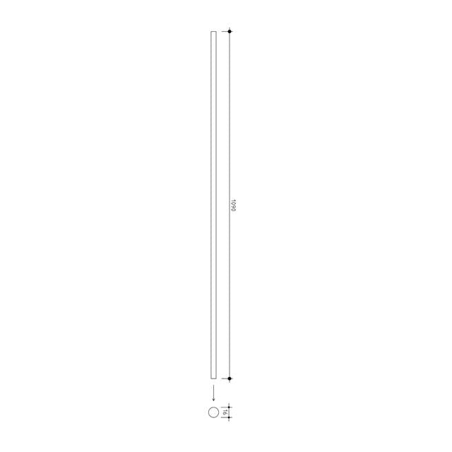 16mm round Plain Metal Balusters