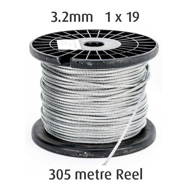 3.2mm Wire Cable Rope - 1x19 - 305 metre Reel