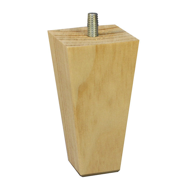 100mm pine square tapered leg with a 5/16" lag screw