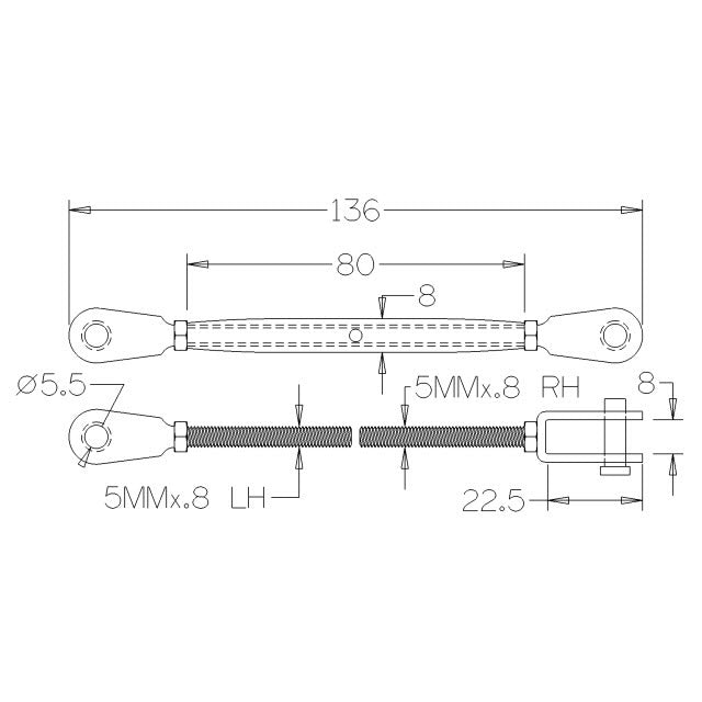 Bottle Screw - Fork Both Ends (Hand Swager)