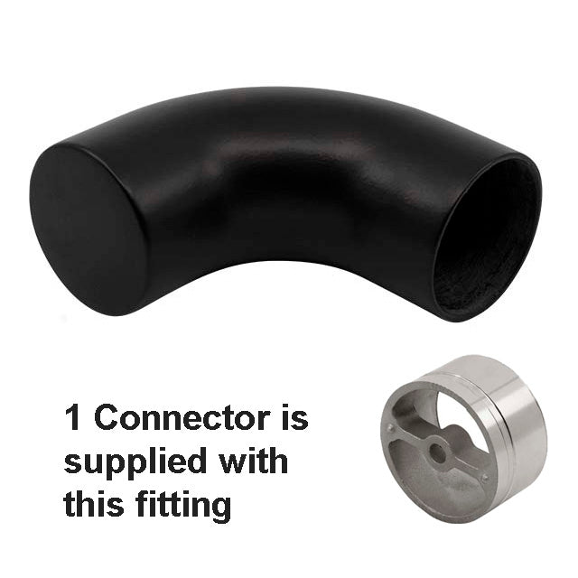 Designer Rail - 43mm diam - Terminating Bend (Black)