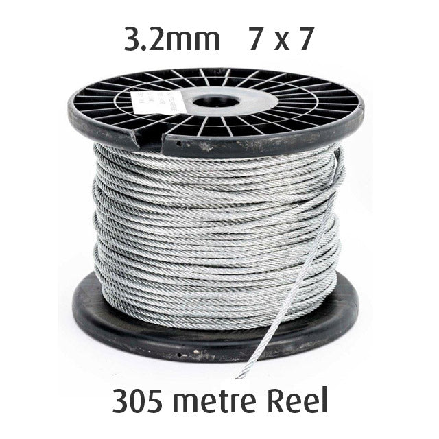 3.2mm Wire Cable Rope - 7x7 - 305 metre Reel