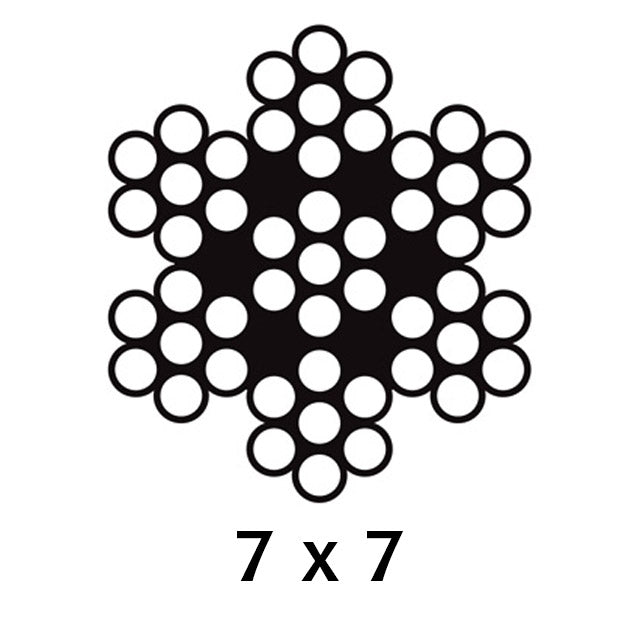 3.2mm Wire Cable Rope - 7x7 - 100 metre Reel