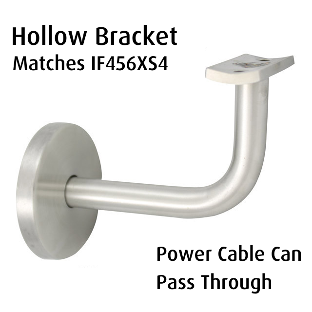 80mm Hollow Handrail Bracket - Curved Cradle (Satin 304)